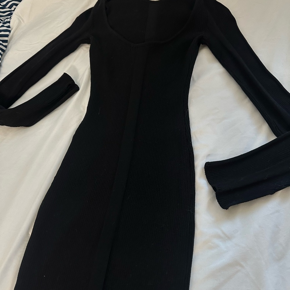 Elegant Black Long Sleeve Dress